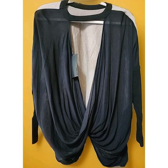 ANTHROPOLOGIE AMADI Top NWT Crossover Blouse New A130 Viscose Wool Small New - Picture 1 of 6